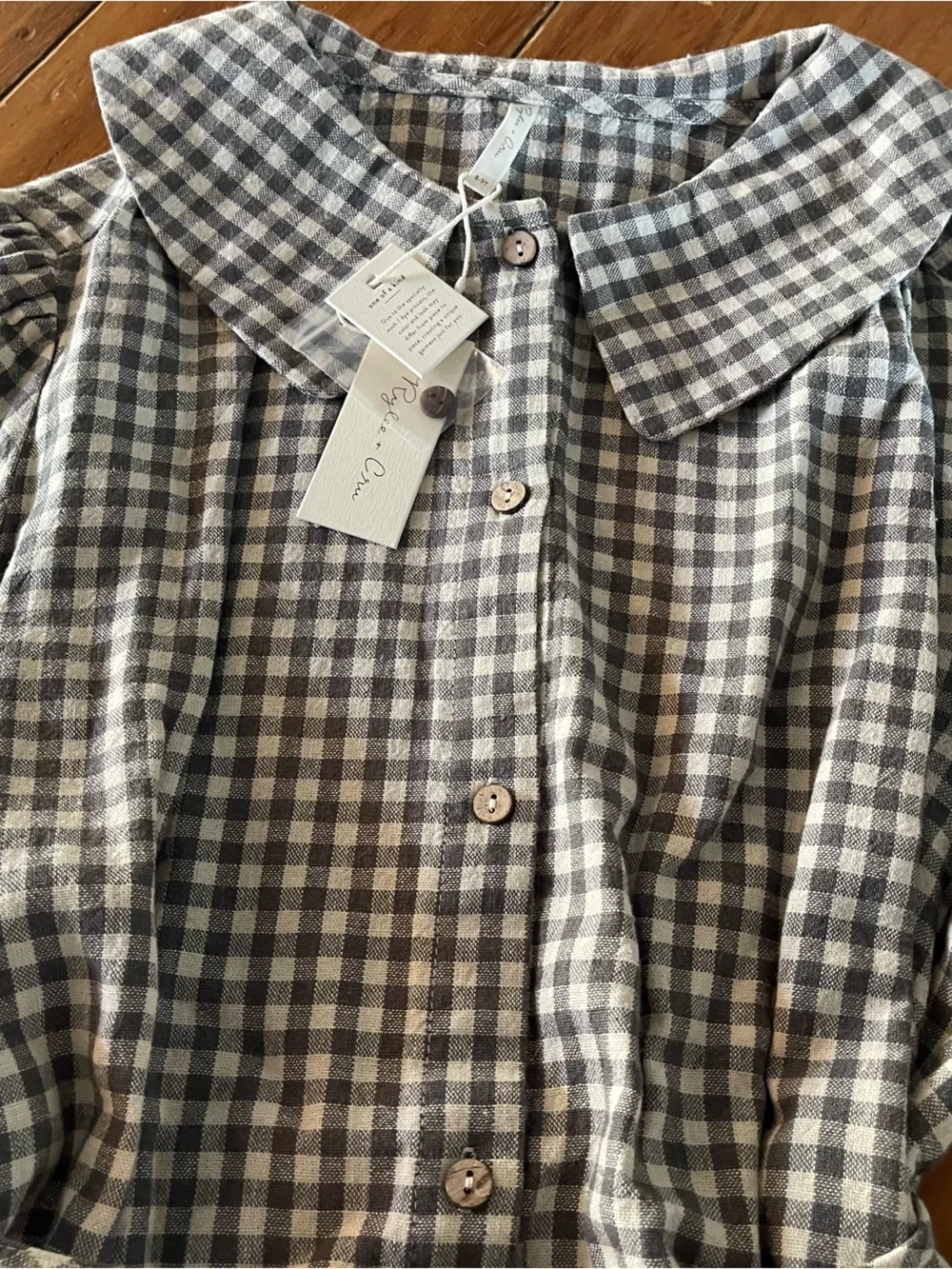 Rylee + Cru Green and White Gingham Dress Set
